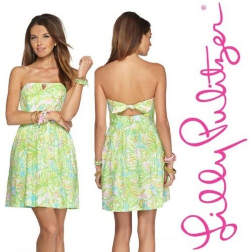 Lilly Pulitzer Richelle Dress Strapless Tie Back 4